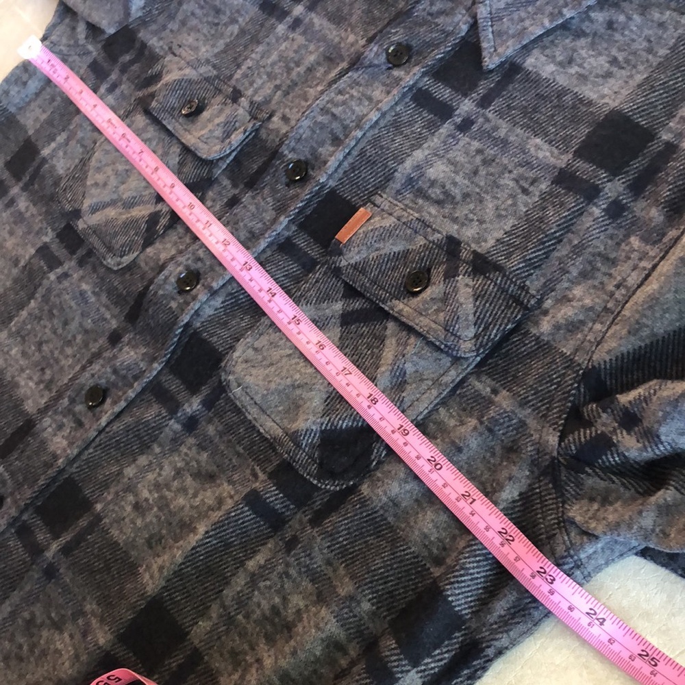 Chaps Men's Long Sleeve Lakeland Stretch Flannel Knit Fleece Shirt Regular Fit M - Picture 9 of 14